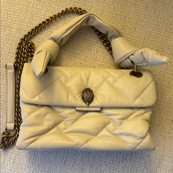 Kurt Geiger Handbags - Kurt Geiger Cream Quilted Shoulder Bag with Gold Chain